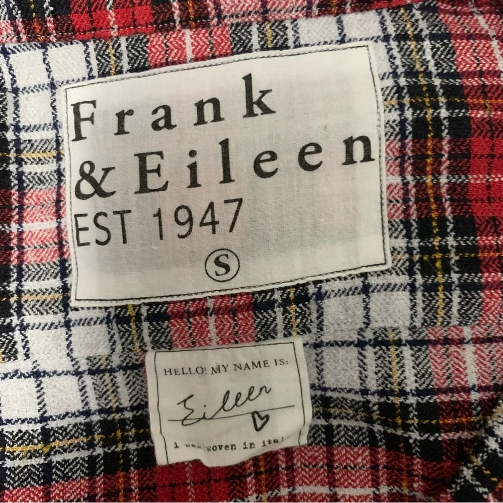 Frank and Eileen Shirt Top Women S Plaid Relaxed Button Up Preppy Italian Eileen - Picture 14 of 16